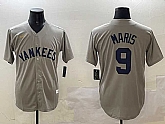 Men's New York Yankees #9 Roger Maris Gray Cool Base Stitched Jersey,baseball caps,new era cap wholesale,wholesale hats
